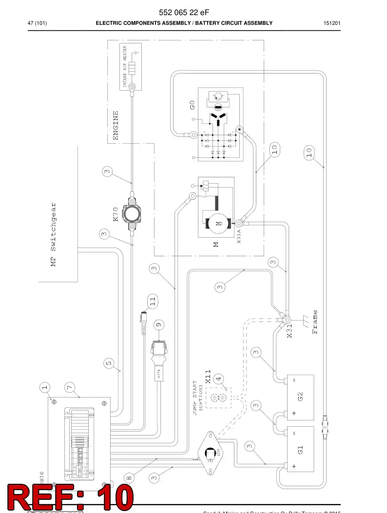 55206524b 552 065 24b Wiring Harness Assembly - Sandvik Technical Drawing