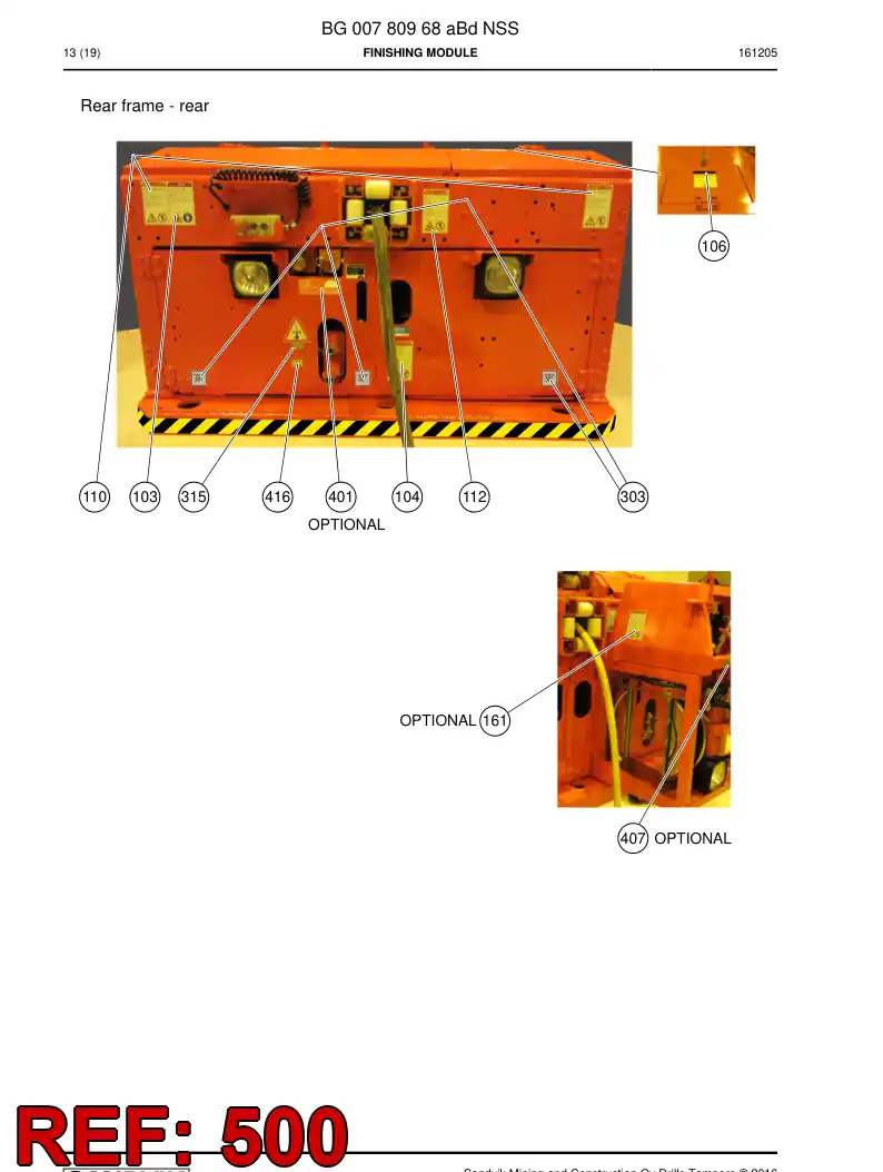 55206525 552 065 25 Decal - Sandvik Technical Drawing
