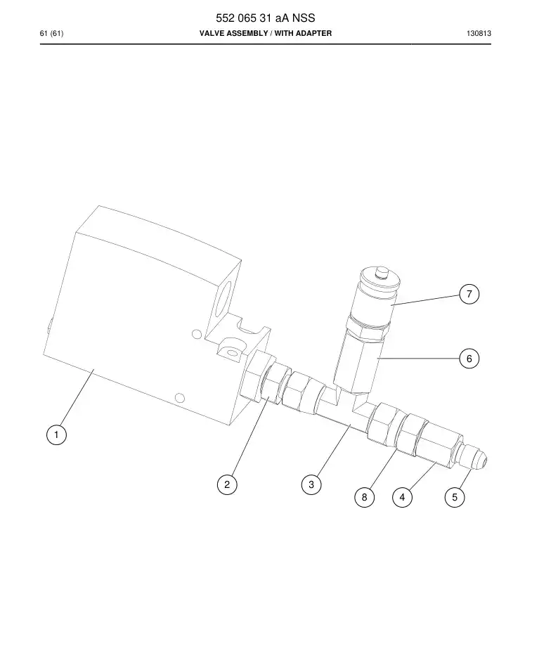 55206531a 552 065 31a Valve Assembly - Sandvik Technical Drawing