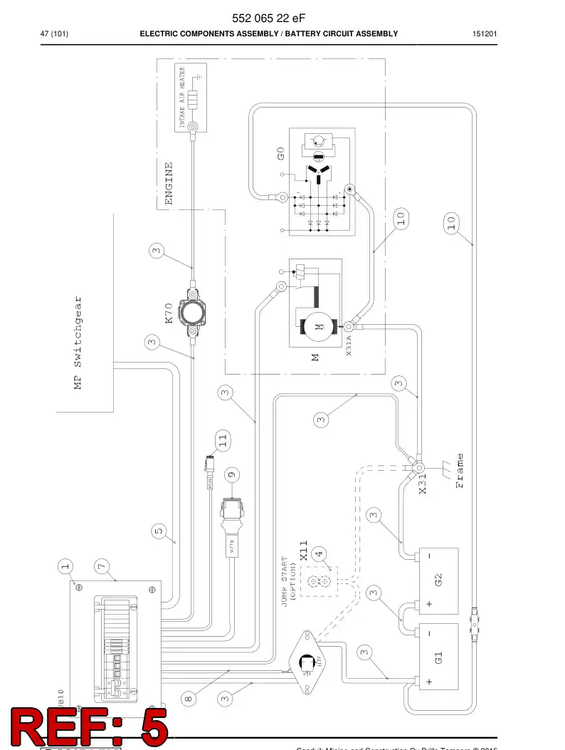 55206648c 552 066 48c Wiring Harness Assembly - Sandvik Technical Drawing