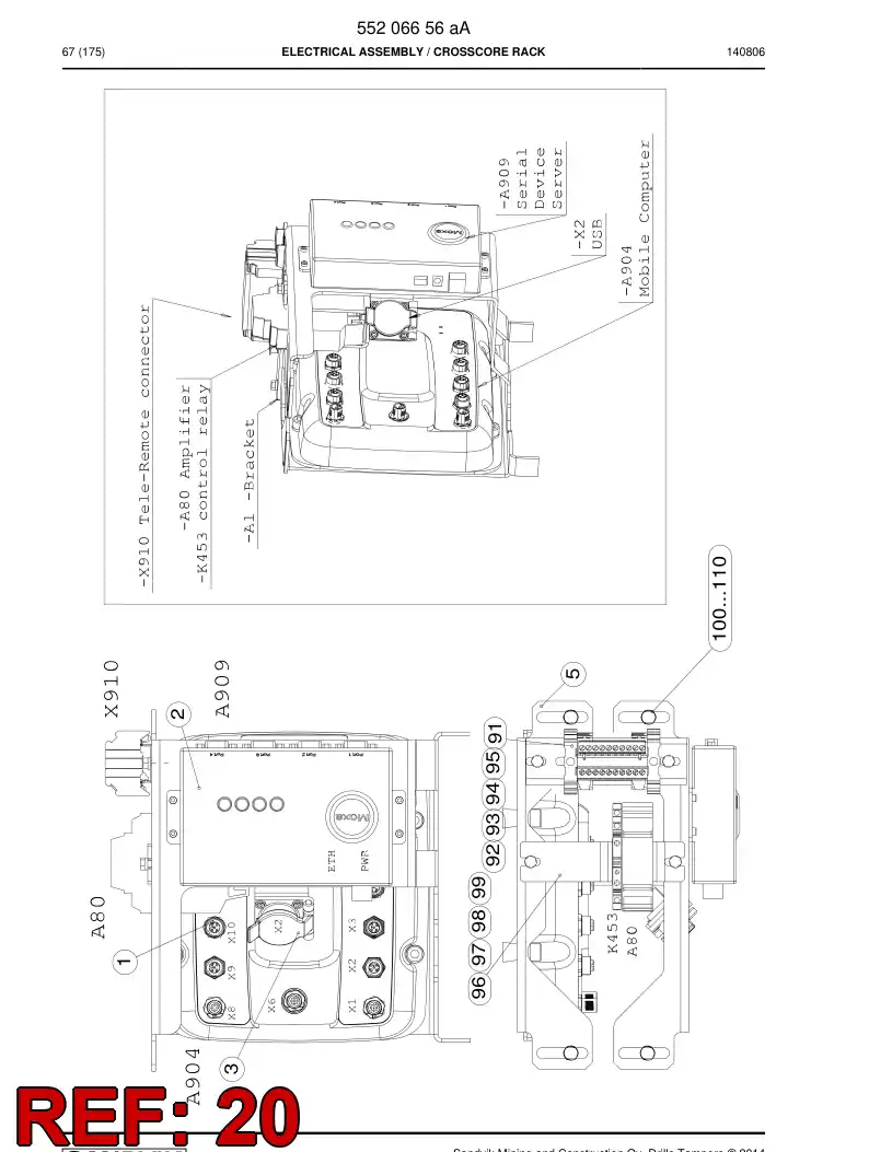 55206658 552 066 58 Connector, Plug - Sandvik Technical Drawing