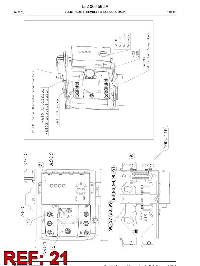 55206659 552 066 59 Connector, Plug - Sandvik Technical Drawing