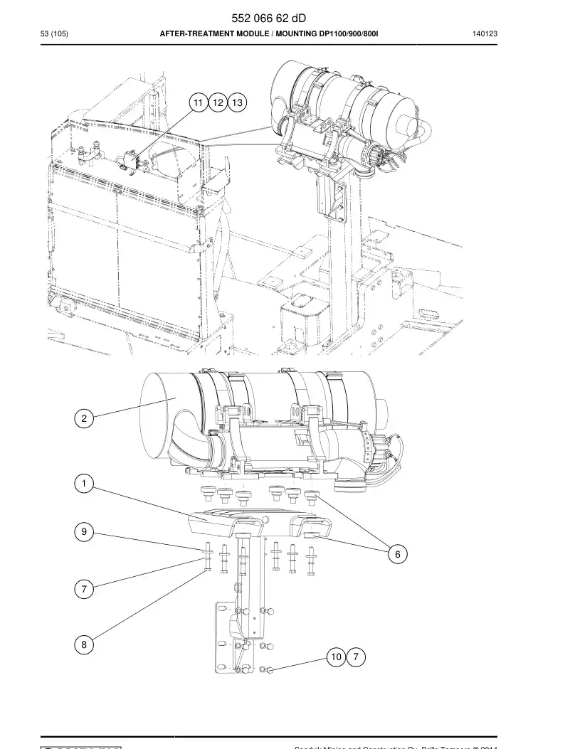 55206662d 552 066 62d After-treatment module - Sandvik Technical Drawing