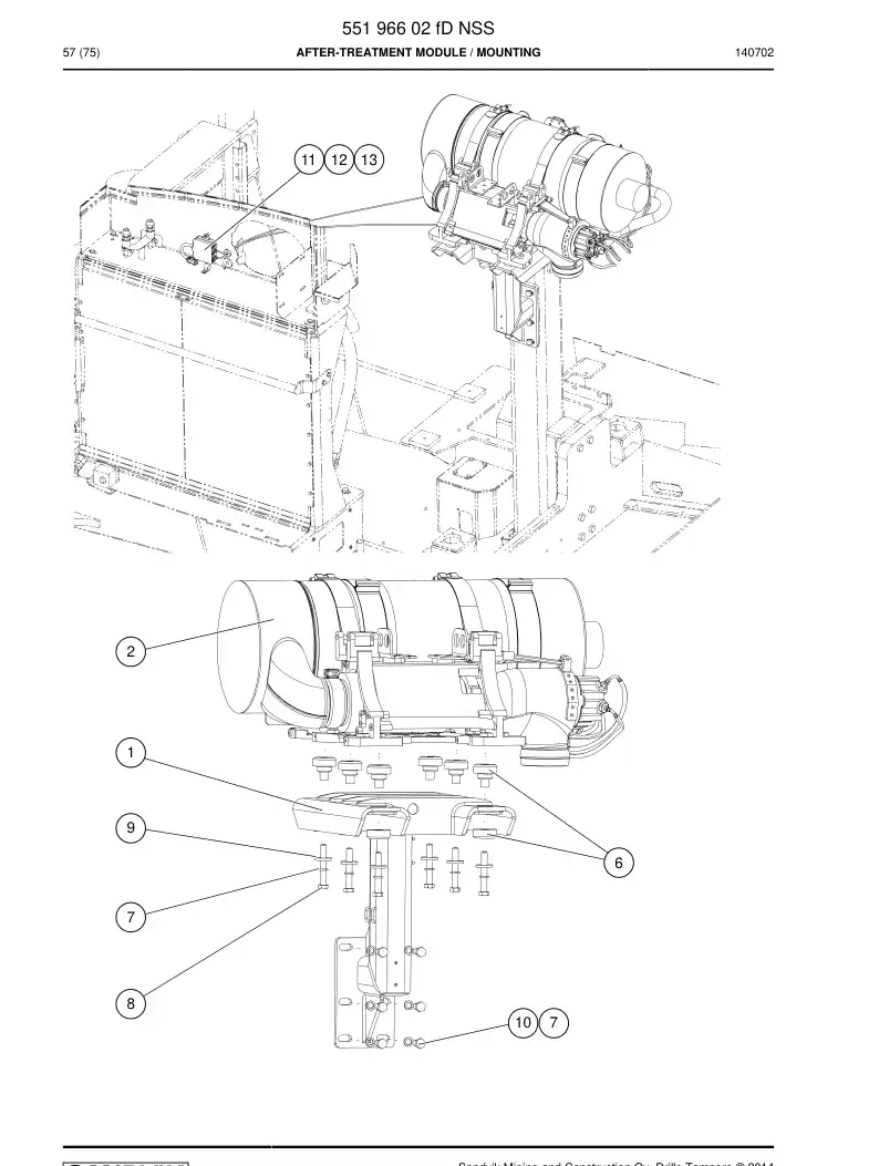 55206684 552 066 84 Sensor assembly - Sandvik Technical Drawing