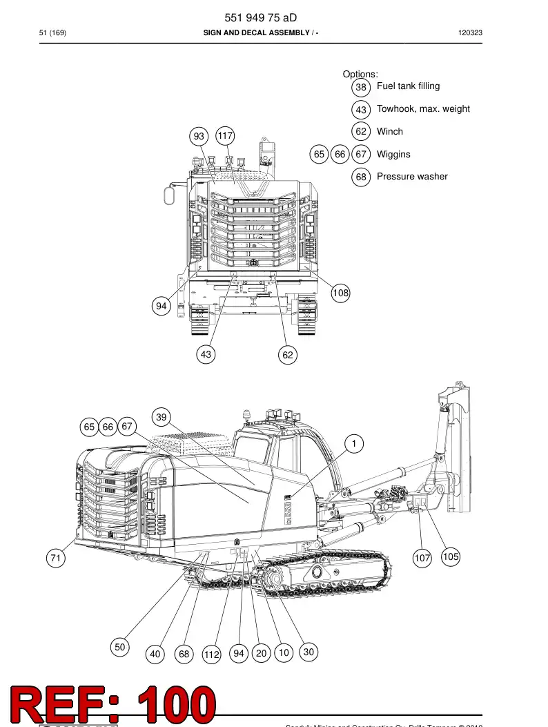 55206702 552 067 02 Sign - Sandvik Technical Drawing