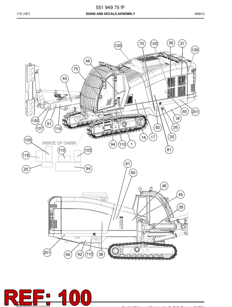 55206702a 552 067 02a Sign - Sandvik Technical Drawing