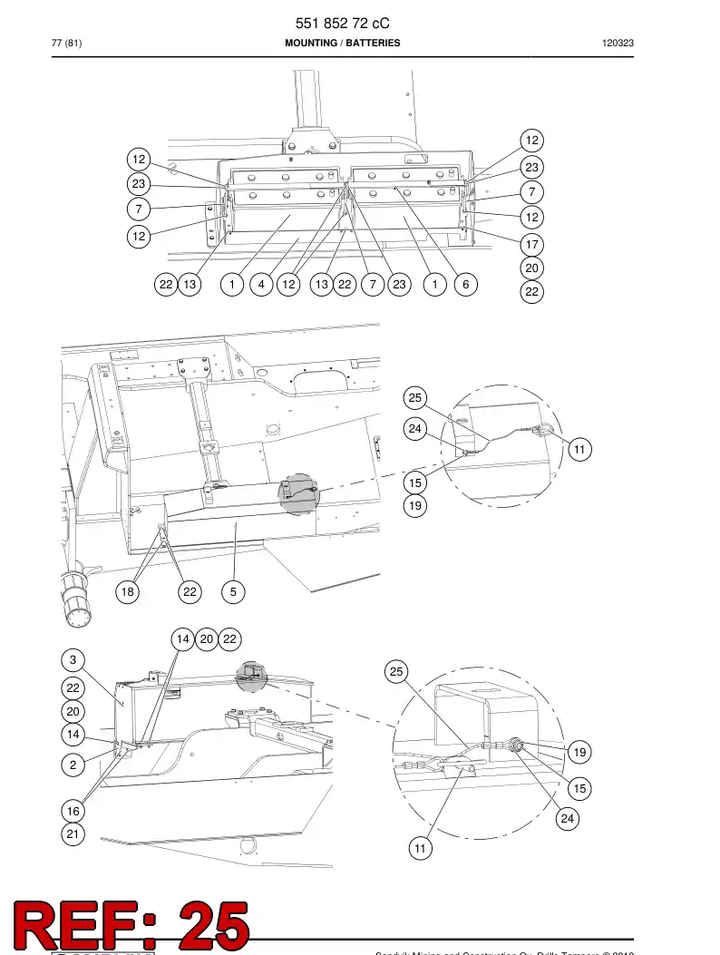 55206735 552 067 35 Wire rope - Sandvik Technical Drawing