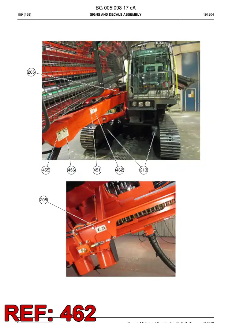 55206744 552 067 44 Decal, Warning - Sandvik Technical Drawing