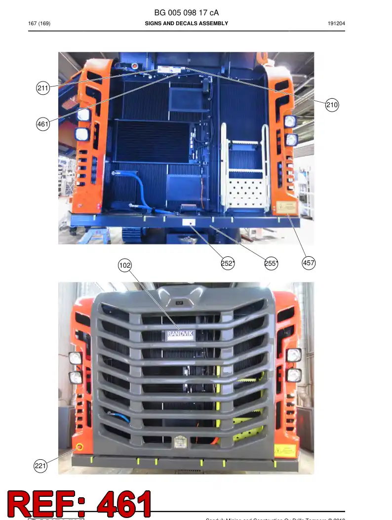 55206745 552 067 45 Decal, Warning - Sandvik Technical Drawing