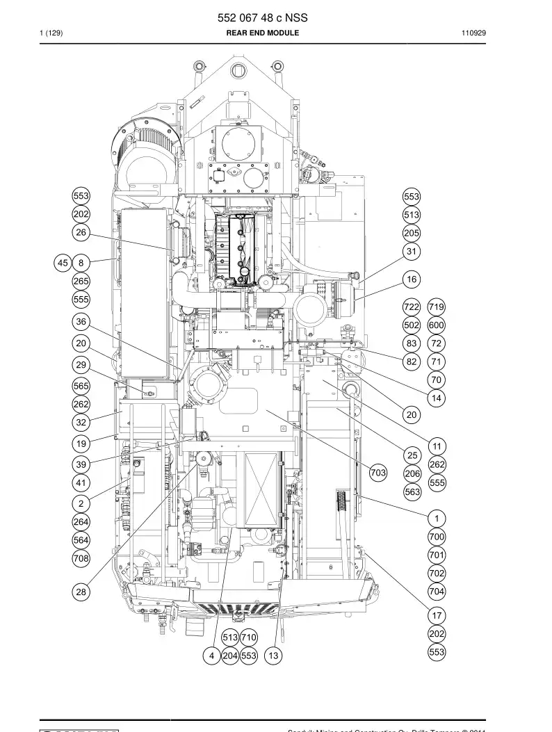 55206748c 552 067 48c Rear end module - Sandvik Technical Drawing