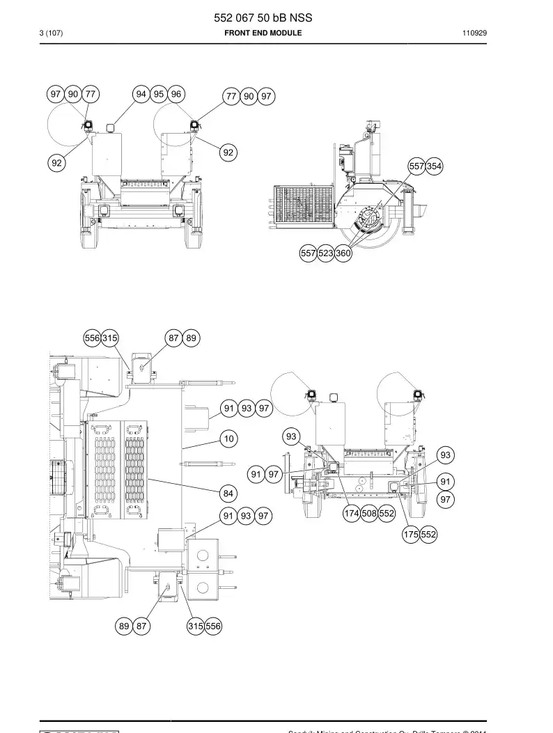 55206750b 552 067 50b Front end module - Sandvik Technical Drawing