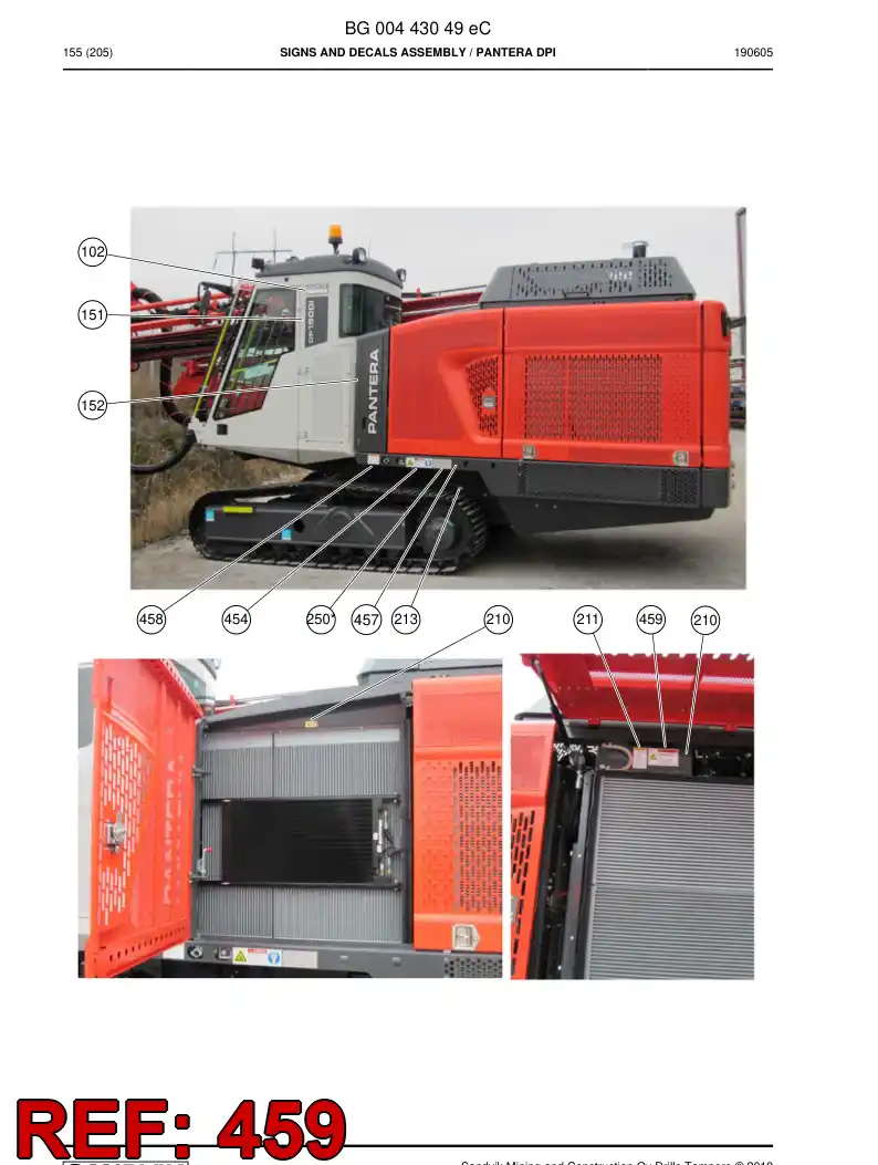 55206756 552 067 56 Decal, Warning - Sandvik Technical Drawing