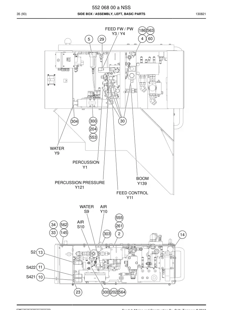 55206800a 552 068 00a Side Box - Sandvik Technical Drawing