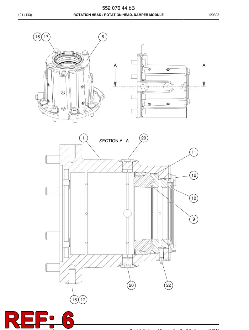55206864 552 068 64 Lock piece - Sandvik Technical Drawing