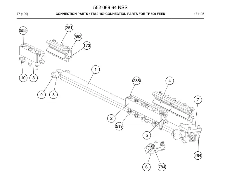 55206964 552 069 64 Connection parts - Sandvik Technical Drawing
