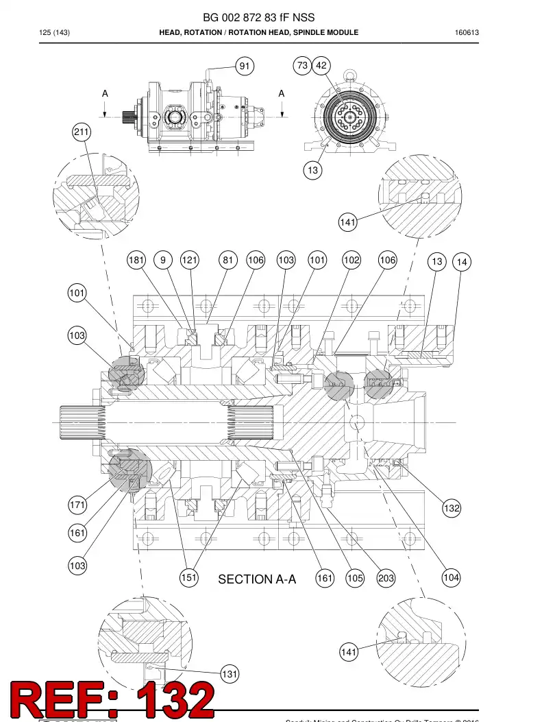 55206978a 552 069 78a Seal, Shaft - Sandvik Technical Drawing