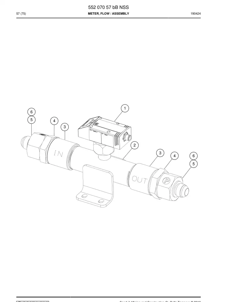 55207057b 552 070 57b Meter, Flow - Sandvik Technical Drawing