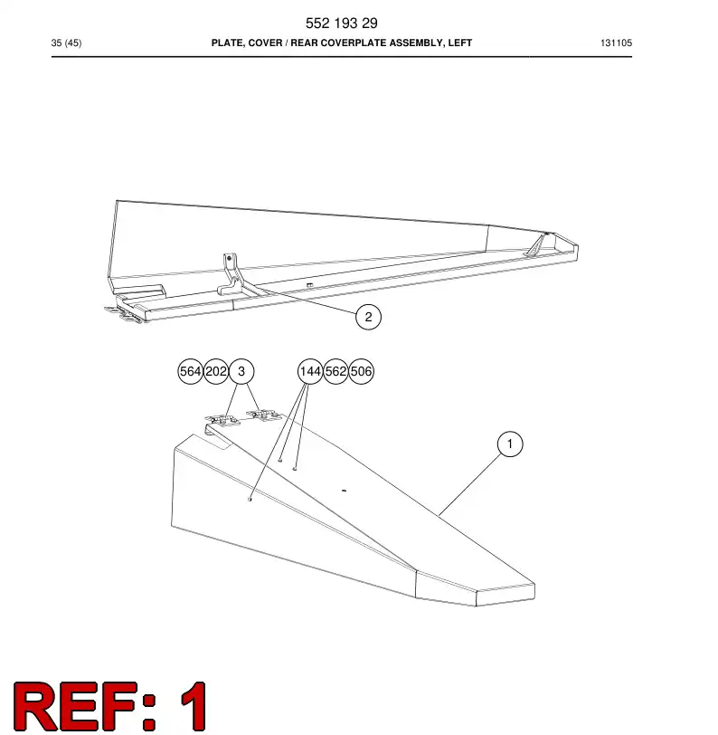 552 070 80 Plate, Cover - drawing