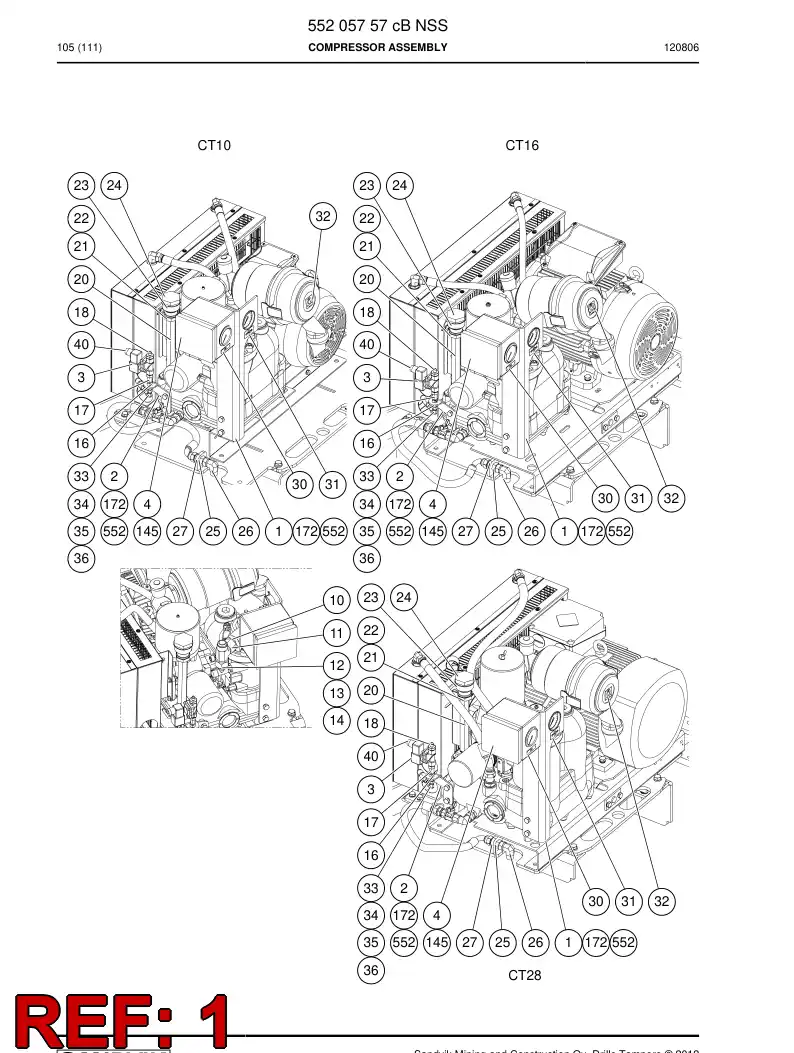 55207124 552 071 24 Plate, Mounting - Sandvik Technical Drawing