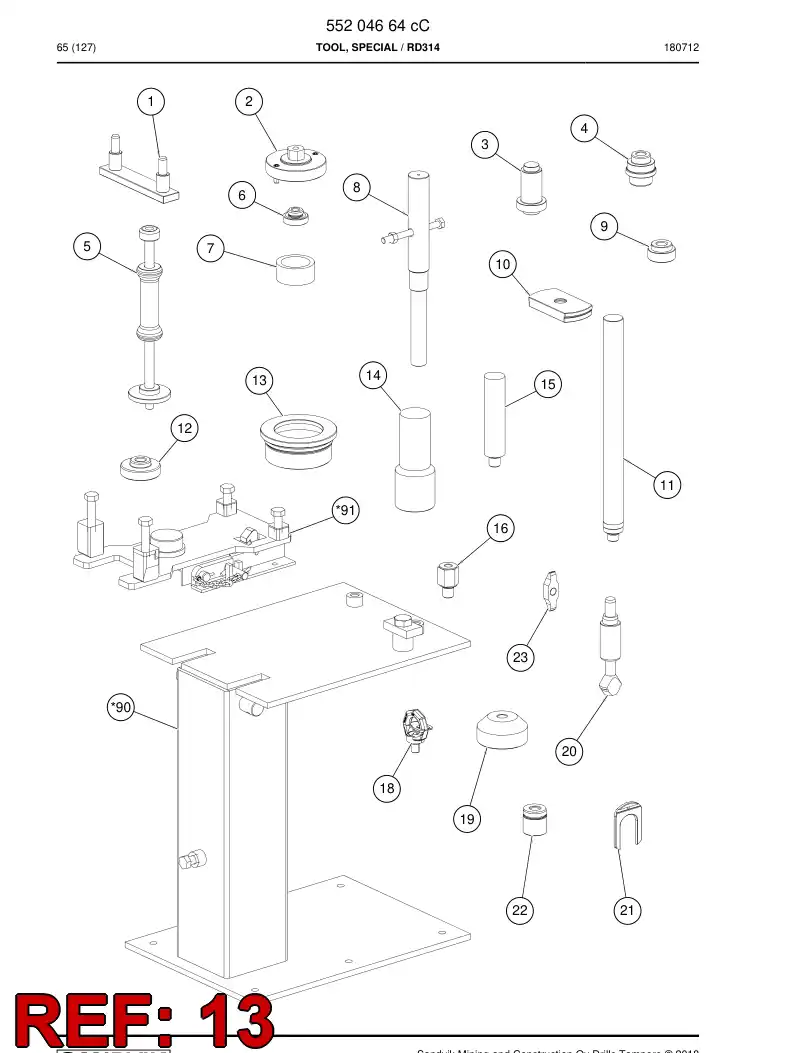 55207169a 552 071 69a Punch - Sandvik Technical Drawing