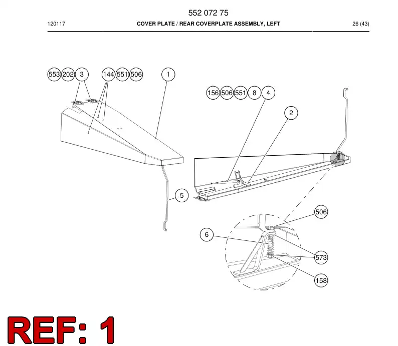 55207276 552 072 76 Cover plate - Sandvik Technical Drawing