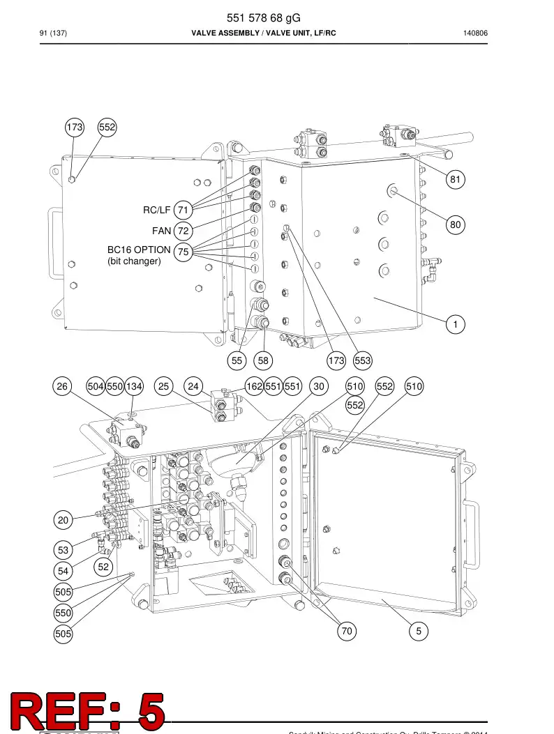 55207520 552 075 20 RUBBER SEAL - Sandvik Technical Drawing