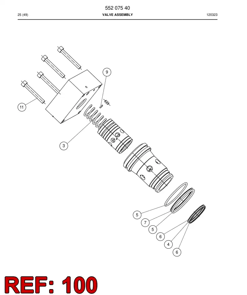 55207539 552 075 39 Repair kit - Sandvik Technical Drawing
