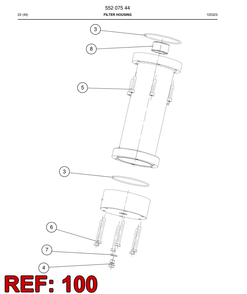 55207543 552 075 43 Repair kit - Sandvik Technical Drawing