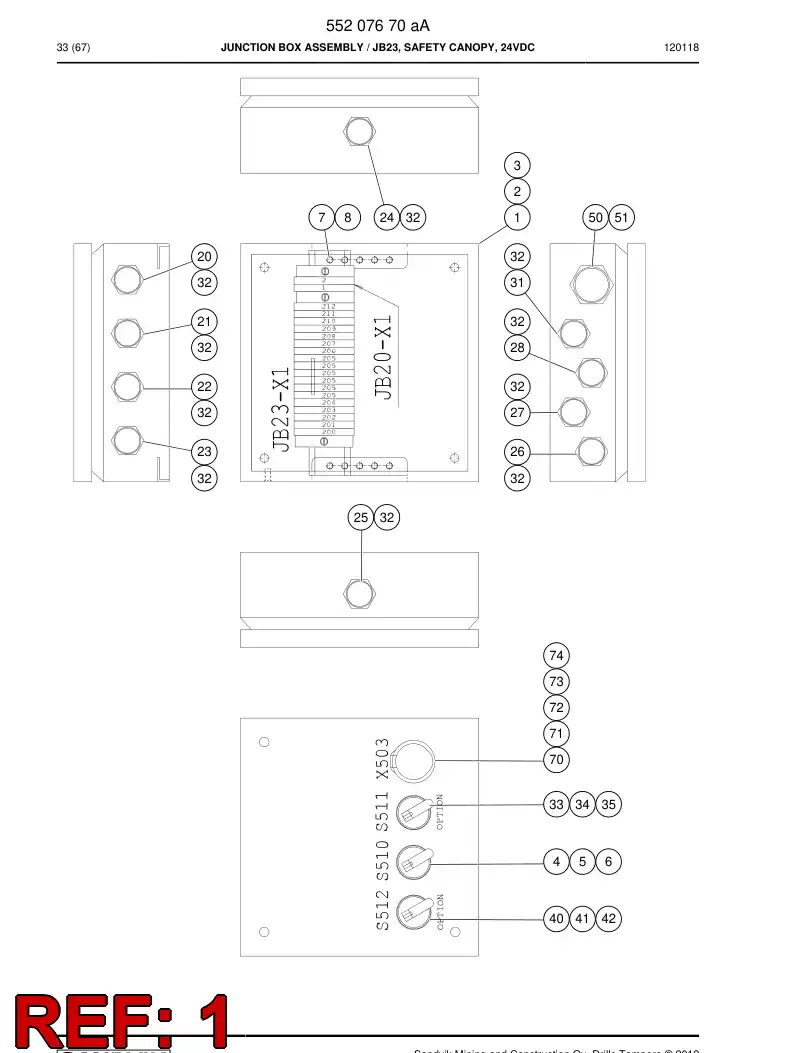 55207583 552 075 83 Stainless steel enclosure - Sandvik Technical Drawing