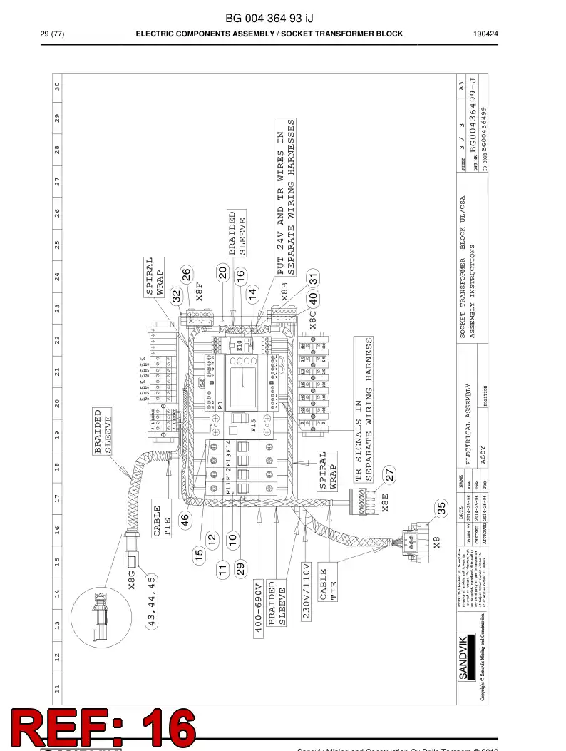 55207601b 552 076 01b Gauge - Sandvik Technical Drawing