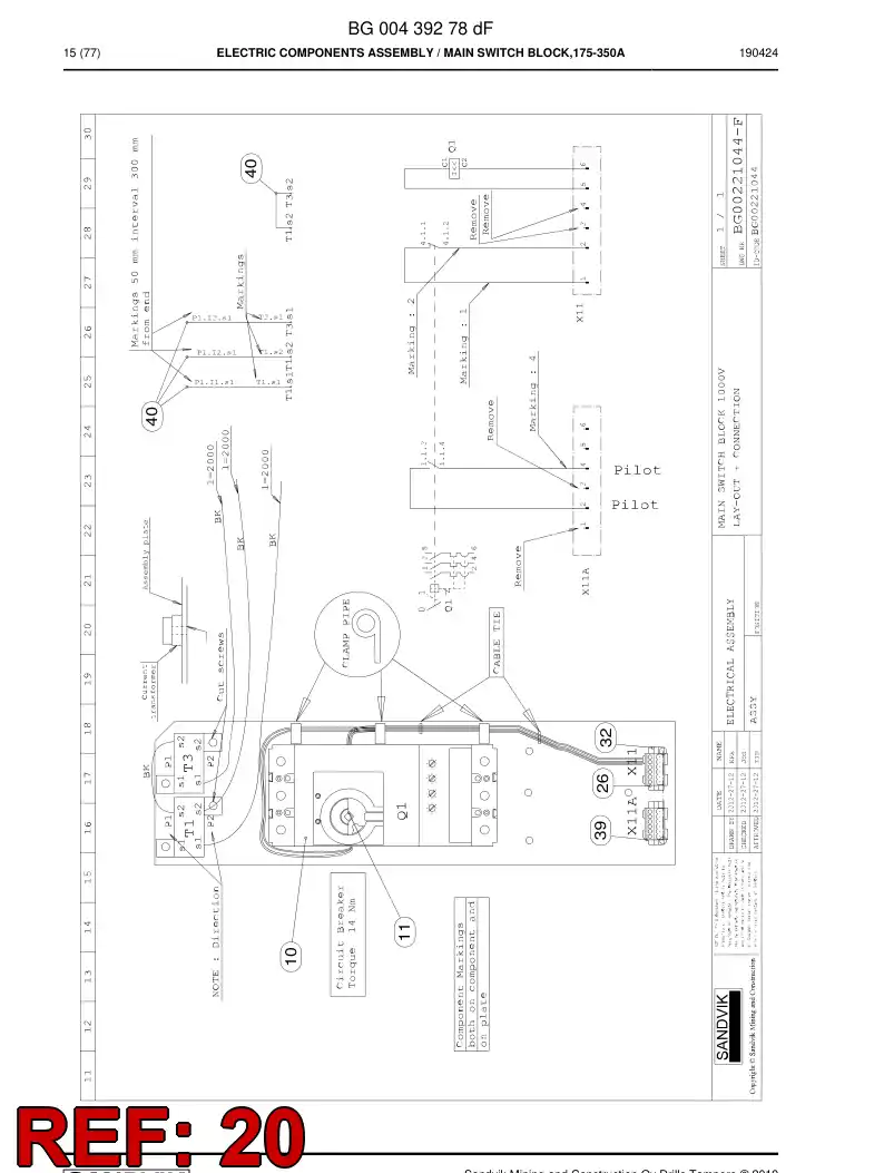 55207622a 552 076 22a Transformer, Current - Sandvik Technical Drawing