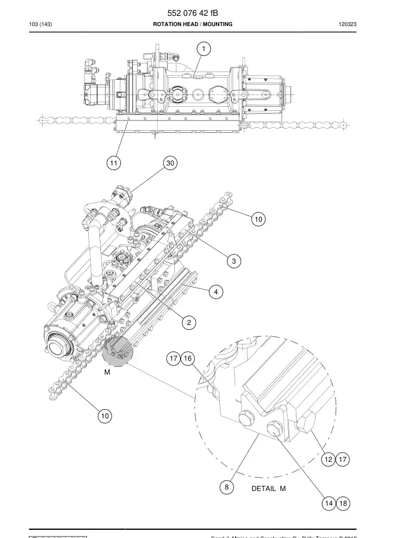 55207642f 552 076 42f ROTATION HEAD - Sandvik Technical Drawing