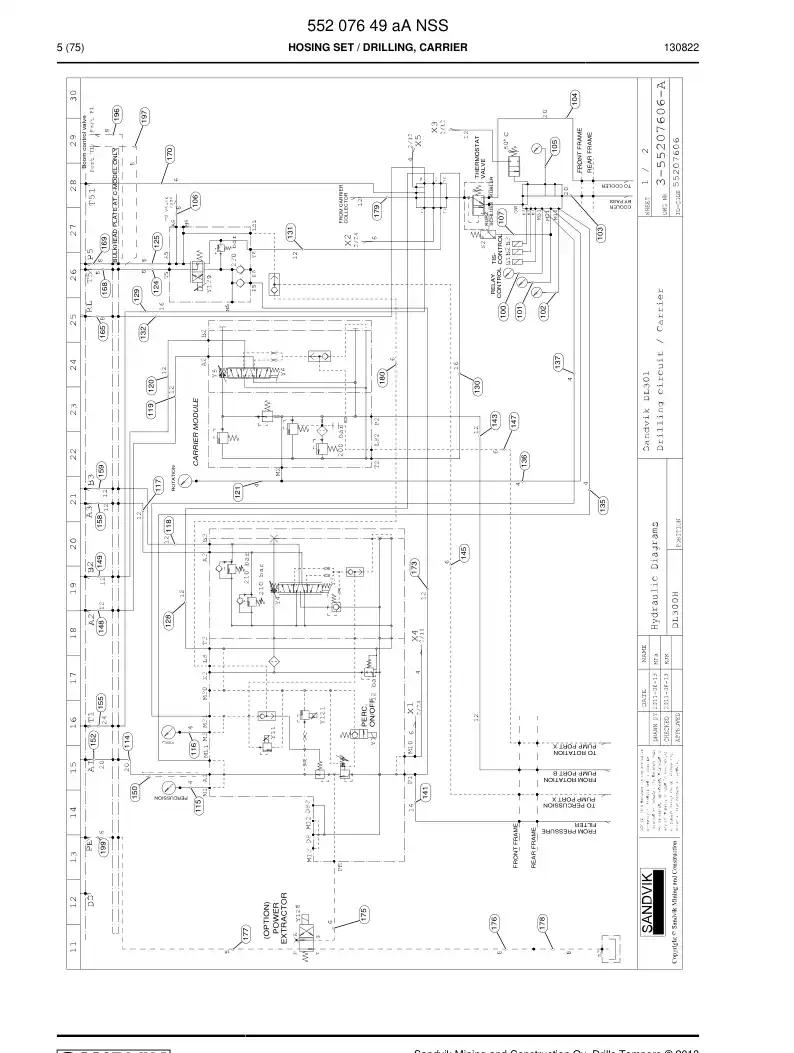 55207649a 552 076 49a Hosing Set - Sandvik Technical Drawing