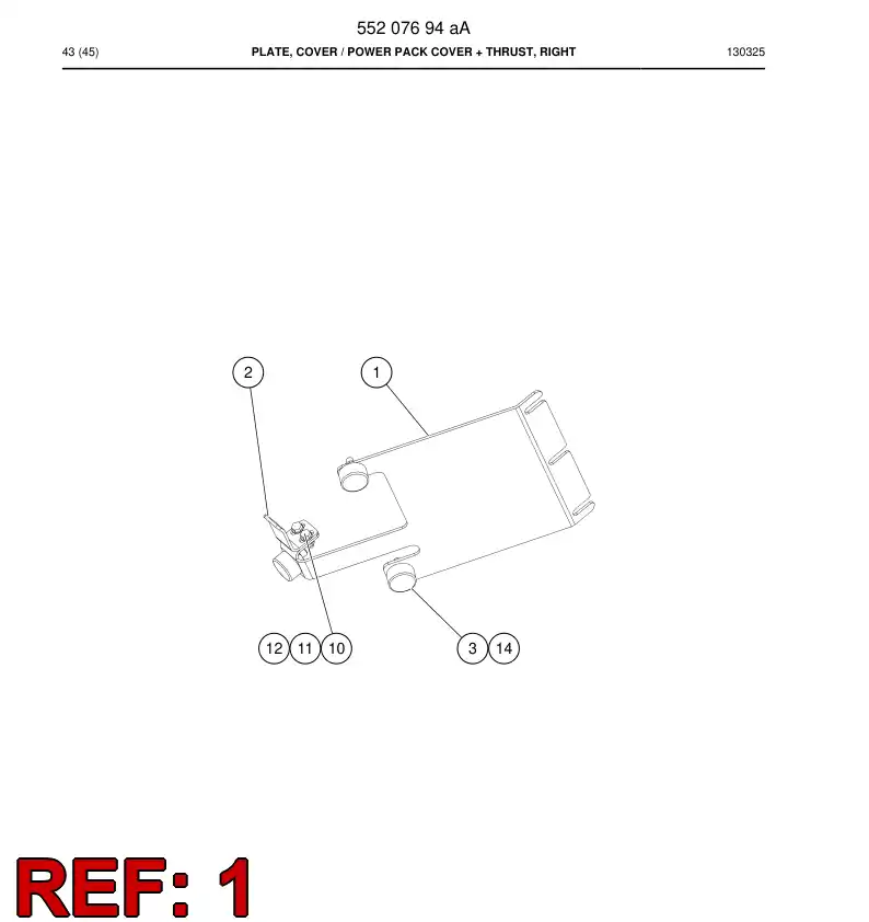 55207695b 552 076 95b Plate, Cover - Sandvik Technical Drawing