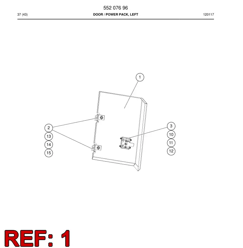 55207697 552 076 97 Plate - Sandvik Technical Drawing