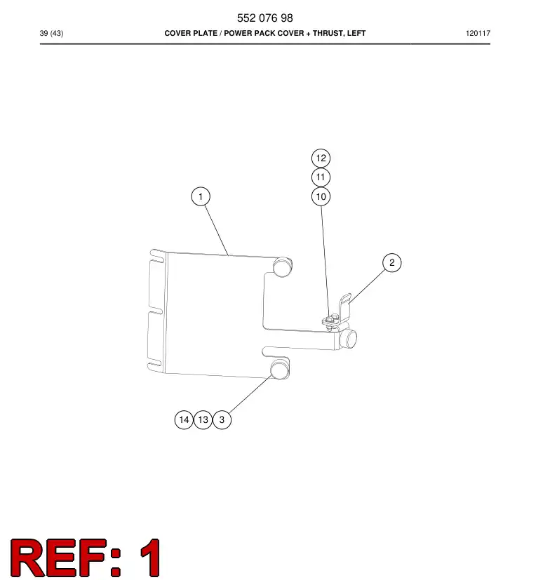 55207699 552 076 99 Cover plate - Sandvik Technical Drawing