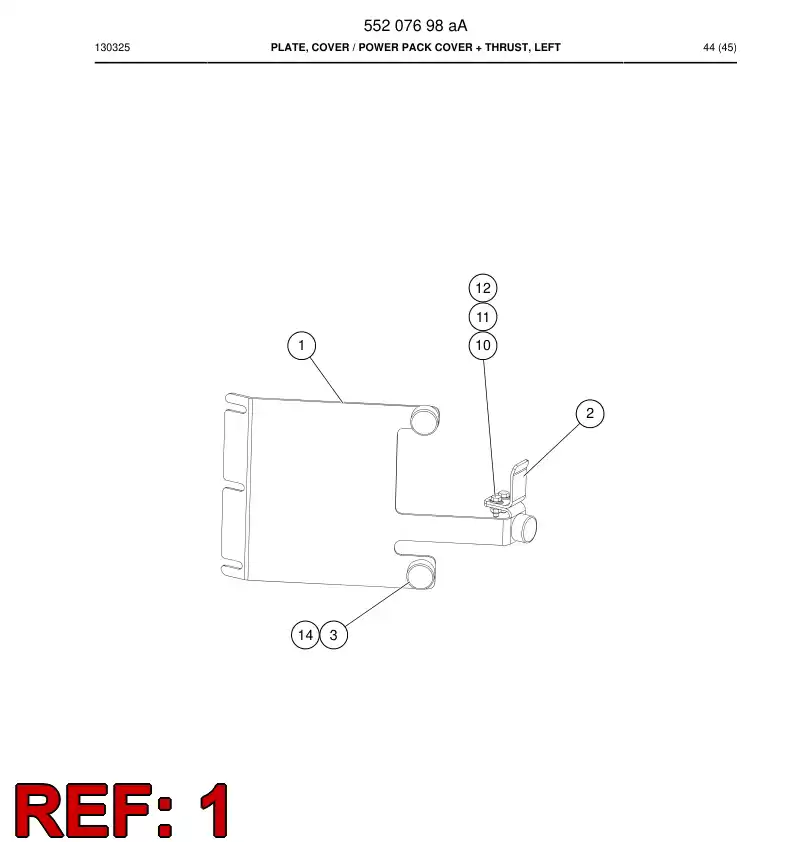 55207699b 552 076 99b Plate, Cover - Sandvik Technical Drawing