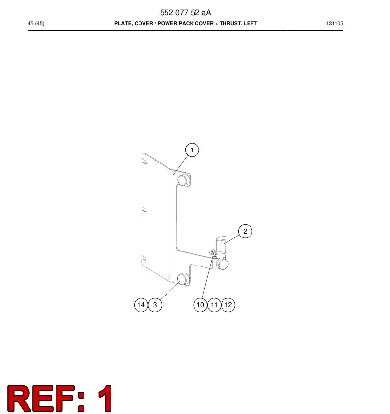 55207753b 552 077 53b Plate, Cover - Sandvik Technical Drawing