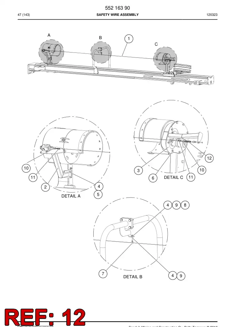 55207808 552 078 08 Spring - Sandvik Technical Drawing