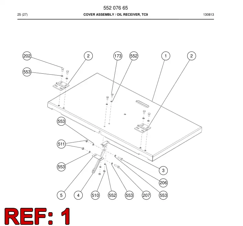 55207858 552 078 58 Cover Assembly - Sandvik Technical Drawing