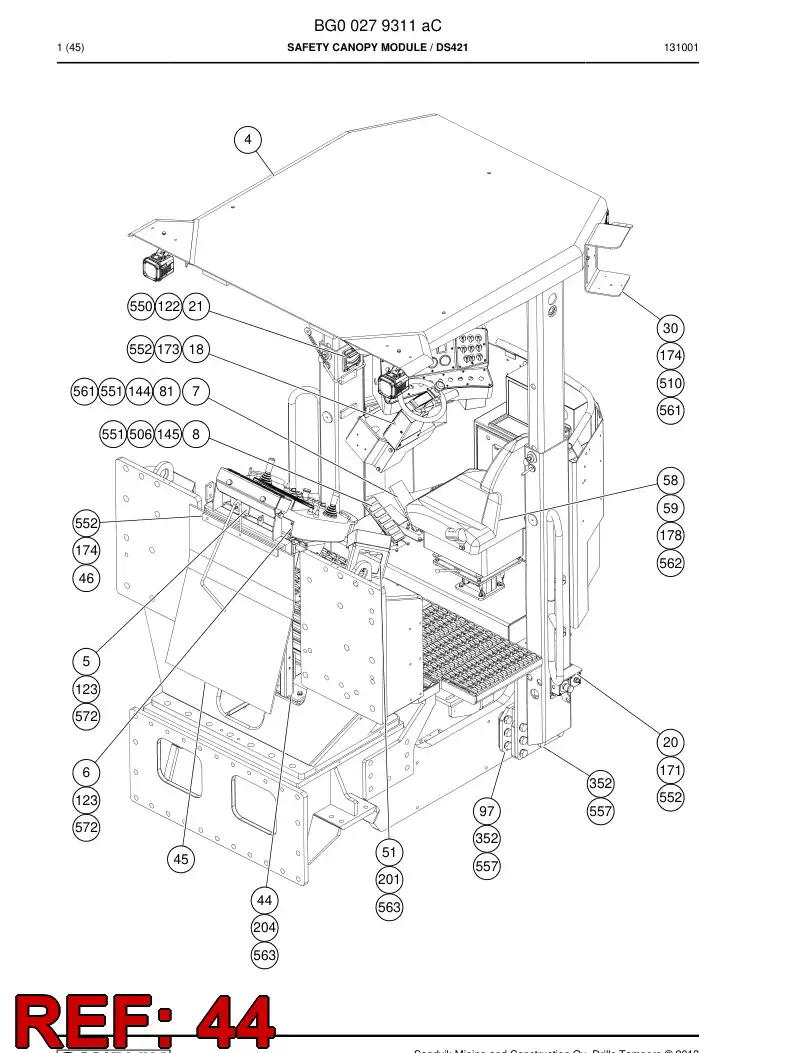 55207958 552 079 58 Bracket - Sandvik Technical Drawing