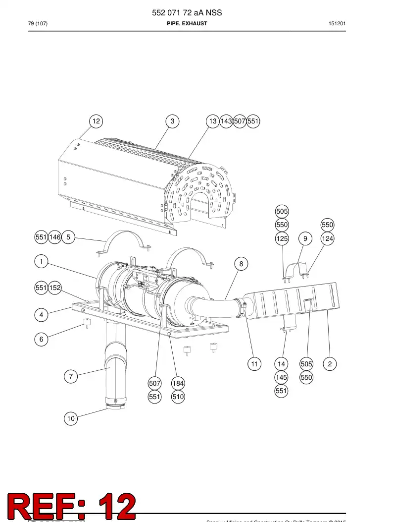 55208029 552 080 29 Protective structure - Sandvik Technical Drawing