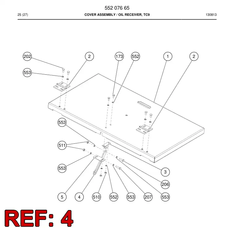 55208038 552 080 38 Plate - Sandvik Technical Drawing