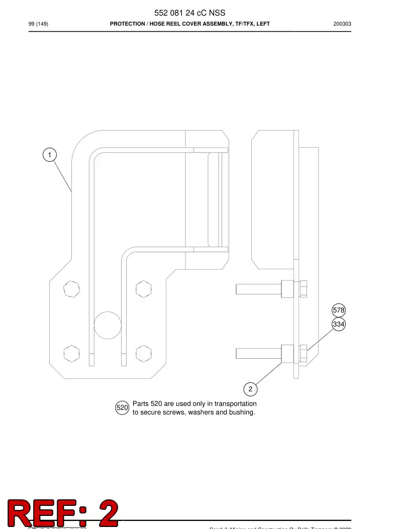 55208104a 552 081 04a Bushing - Sandvik Technical Drawing