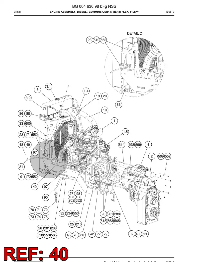 55208107 552 081 07 Sensor, Temperature - Sandvik Technical Drawing