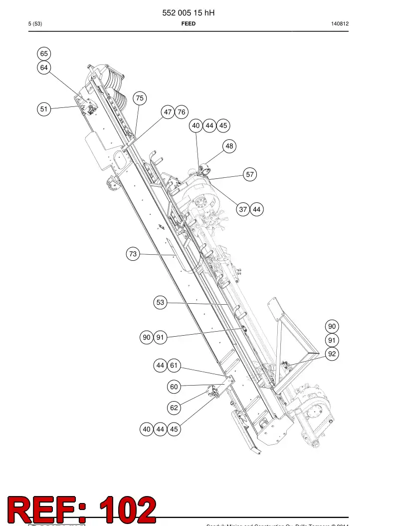 55208176 552 081 76 Cable assembly - Sandvik Technical Drawing