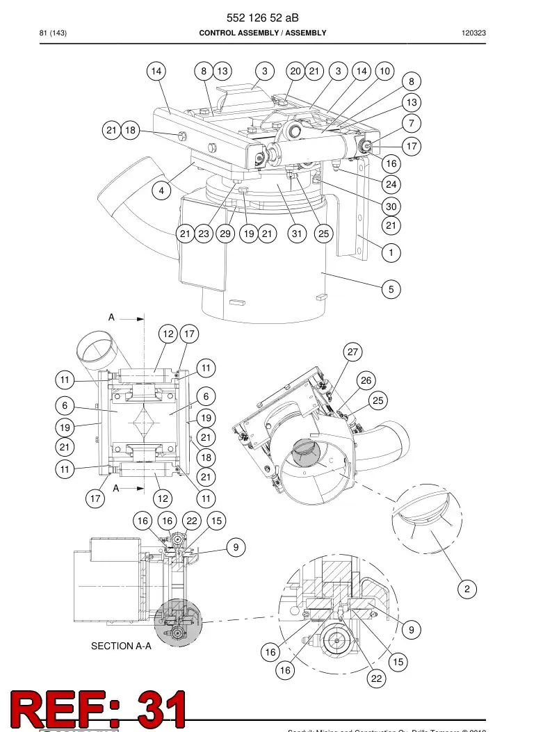 55208217a 552 082 17a COLLAR - Sandvik Technical Drawing
