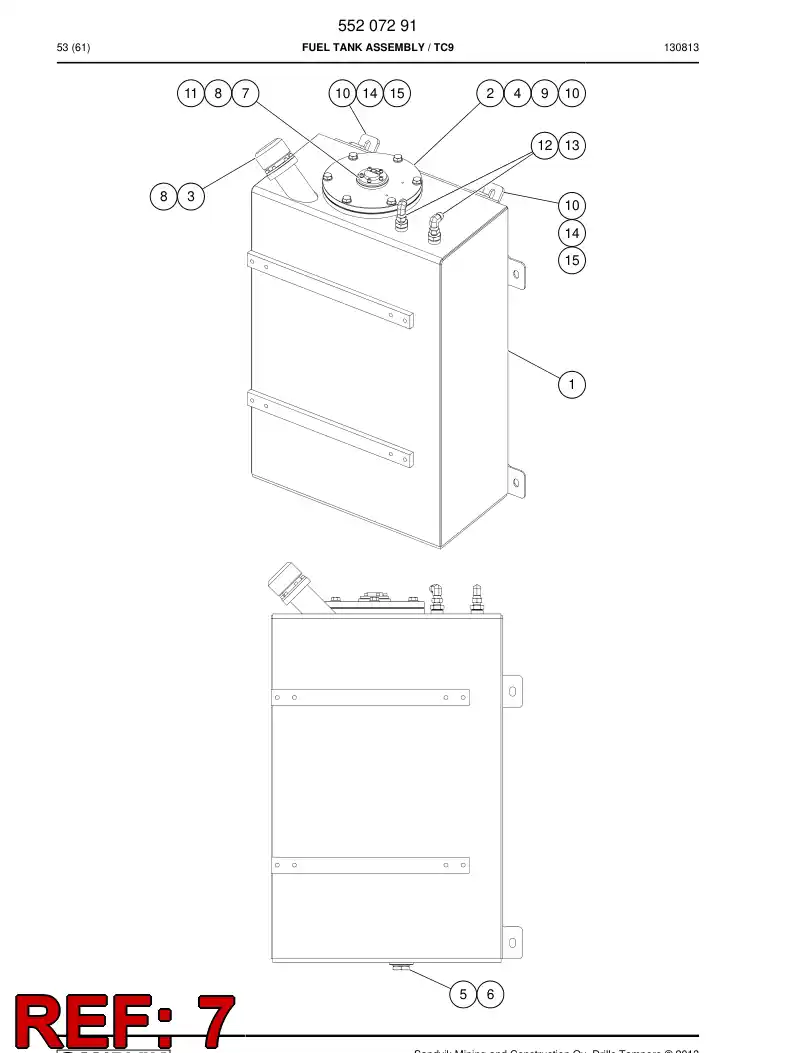55208314 552 083 14 Sensor - Sandvik Technical Drawing