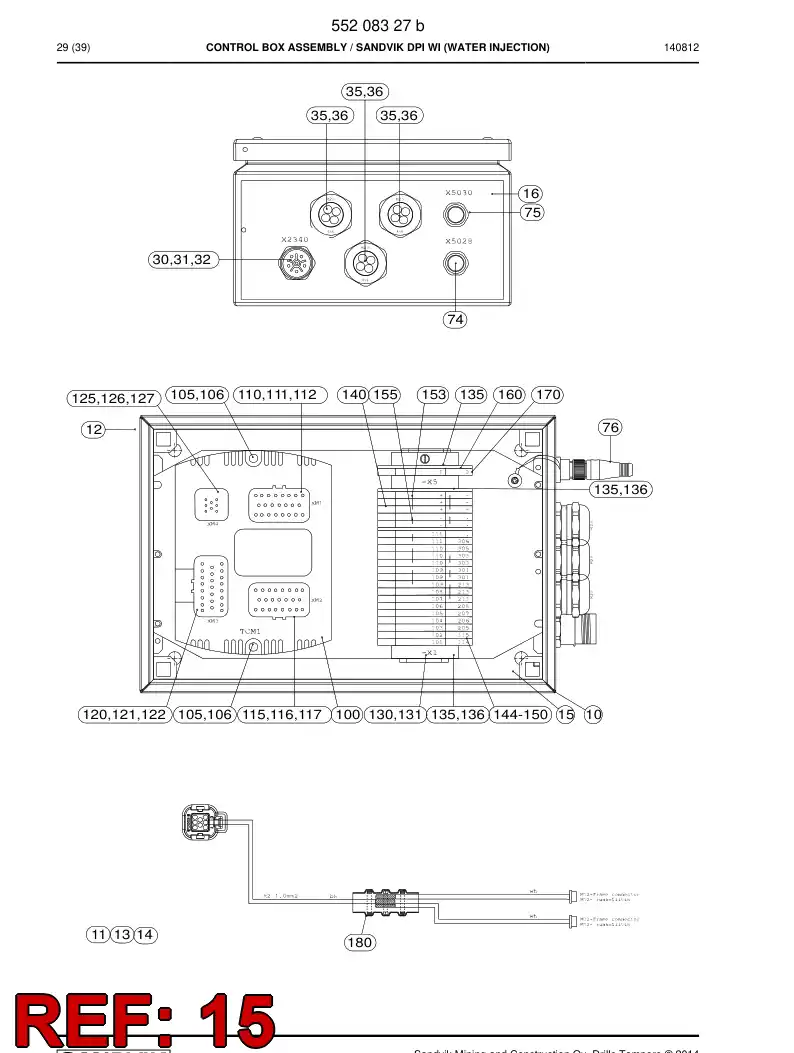 55208328 552 083 28 Plate, Mounting - Sandvik Technical Drawing