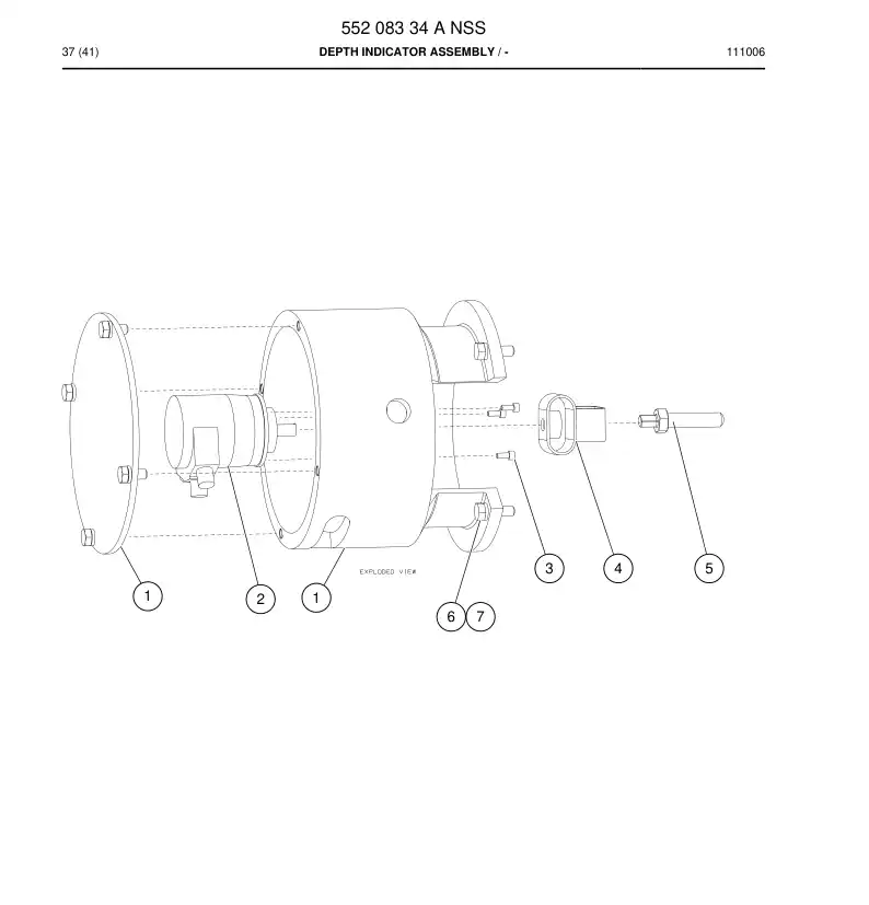 55208334 552 083 34 DEPTH INDICATOR ASSEMBLY - Sandvik Technical Drawing